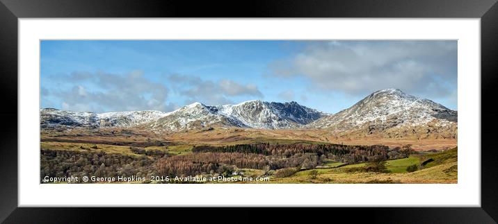 Coniston Fells in Winter Coat Framed Mounted Print by George Hopkins