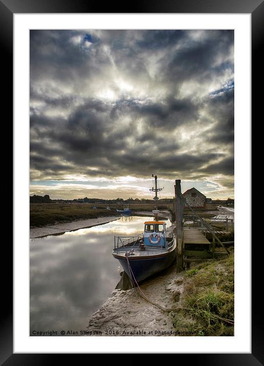 Thornham Harbour Framed Mounted Print by Alan Simpson