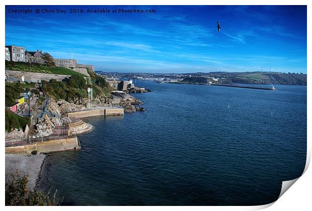 Plymouth Seafront Print by Chris Day