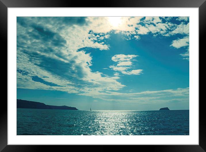 Summer seascape, Mediterranean Sea, Greece Framed Mounted Print by Larisa Siverina