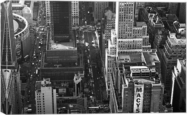 New York Skyscape Black and White Canvas Print by Gill Allcock