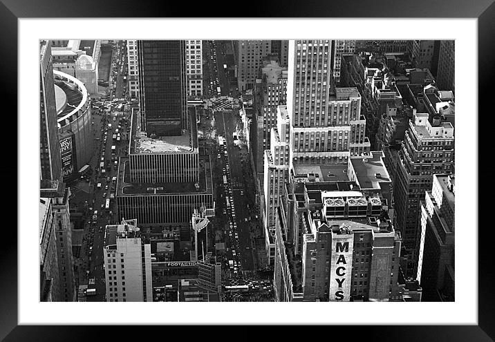 New York Skyscape Black and White Framed Mounted Print by Gill Allcock
