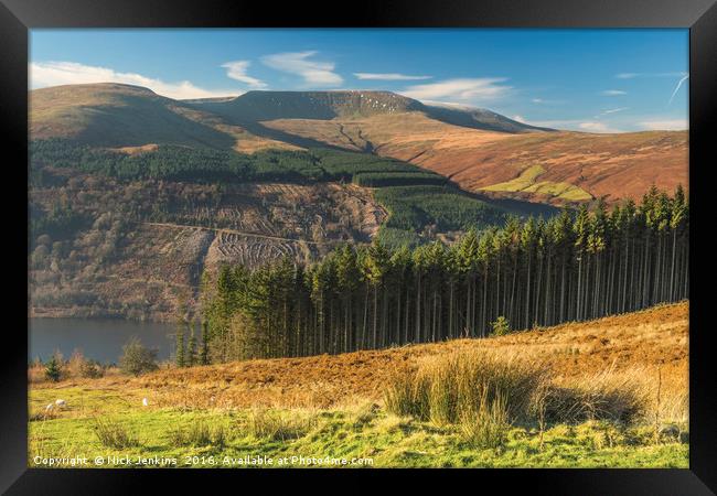 Waun Rydd across Talybont Valley Brecon Beacons Framed Print by Nick Jenkins