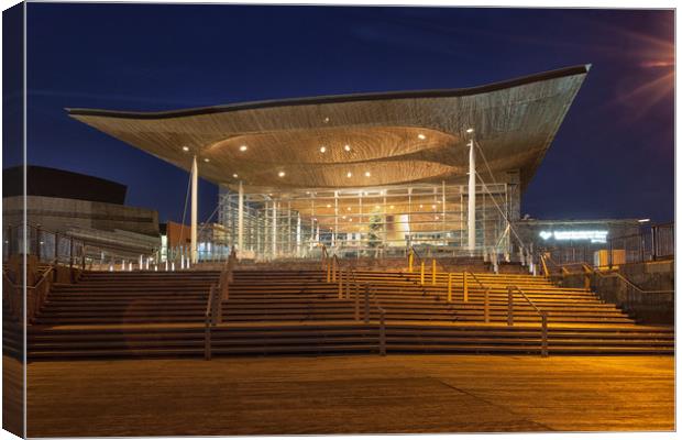 The Senedd Cardiff Canvas Print by Leighton Collins