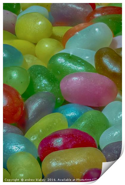 Heavenly Rainbow Jelly Beans Print by andrew blakey