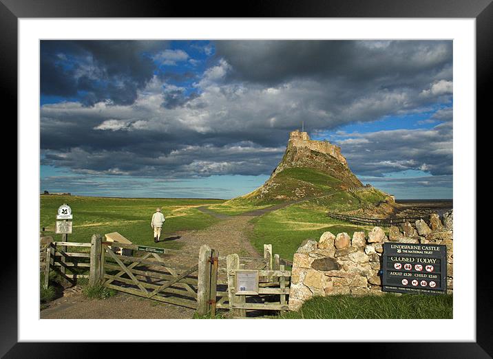 Walking to Lindisfarne Framed Mounted Print by Paul Davis