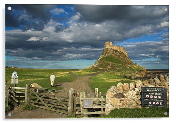 Walking to Lindisfarne Acrylic by Paul Davis