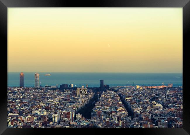 Barcelona panorama Framed Print by Larisa Siverina