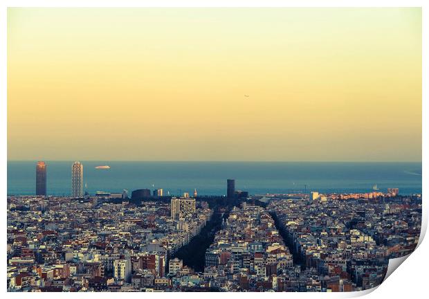 Barcelona panorama Print by Larisa Siverina