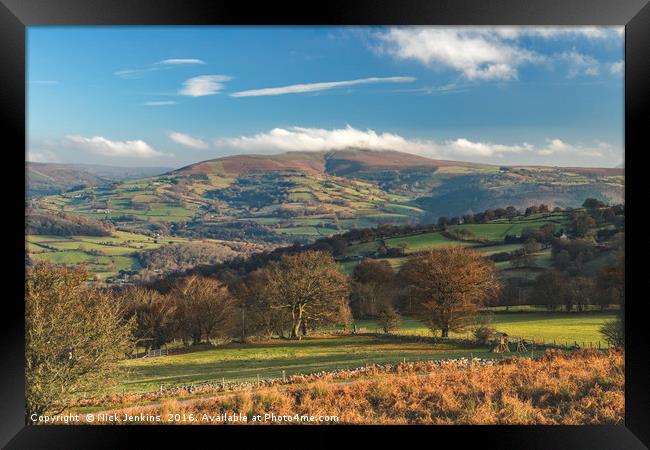 Sugarloaf Mountain and Usk Valley Brecon Beacons Framed Print by Nick Jenkins