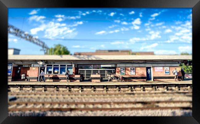 Miniature People at the Station Framed Print by John Williams