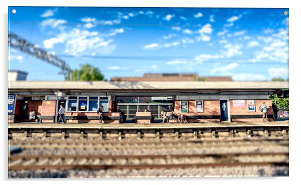 Miniature People at the Station Acrylic by John Williams