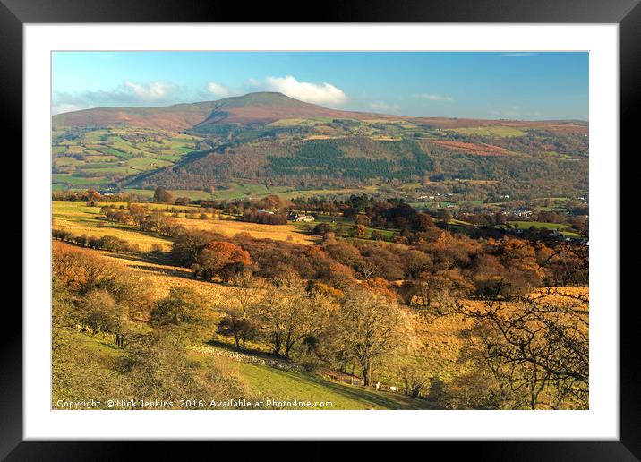 The Sugarloaf from Llangattock Escarpment Framed Mounted Print by Nick Jenkins