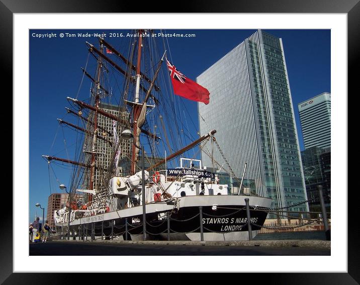 Tallship in Canary Wharf Framed Mounted Print by Tom Wade-West