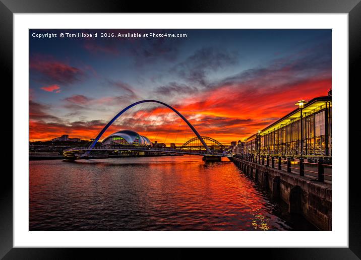 sunset view from Quayside, Newcastle Upon Tyne Framed Mounted Print by Tom Hibberd