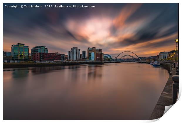 Cloud explosion over Quayside Newcastle Upon Tyne Print by Tom Hibberd