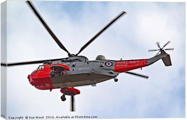 Royal Navy Sea King Helicopter ( retired) Canvas Print by Sue Wood