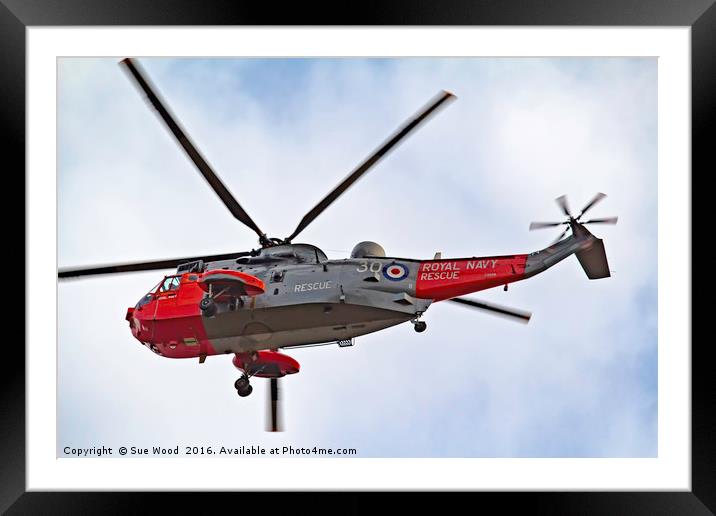Royal Navy Sea King Helicopter ( retired) Framed Mounted Print by Sue Wood