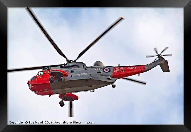 Royal Navy Sea King Helicopter ( retired) Framed Print by Sue Wood