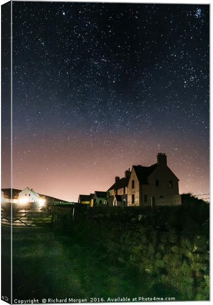 Stars are out at Rhossili, Gower Canvas Print by Richard Morgan