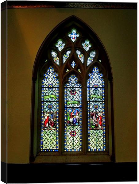 North Stained Glass Window Christ Church Cathedral Canvas Print by Mark Sellers