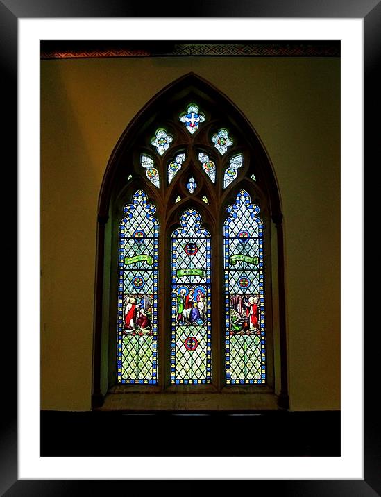 North Stained Glass Window Christ Church Cathedral Framed Mounted Print by Mark Sellers