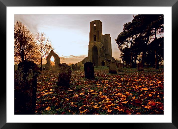 Wymondham Abbey at Sunset Framed Mounted Print by Darren Burroughs