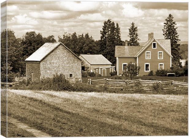 Joslin Farm 1860 Sepia 1 Canvas Print by Mark Sellers