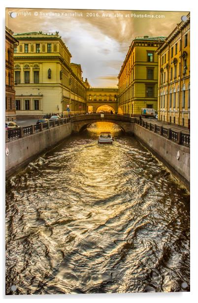 Swan Canal in St. Petersburg Acrylic by Svetlana Korneliuk