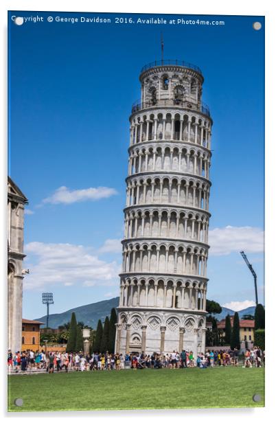 The Leaning Tower Acrylic by George Davidson