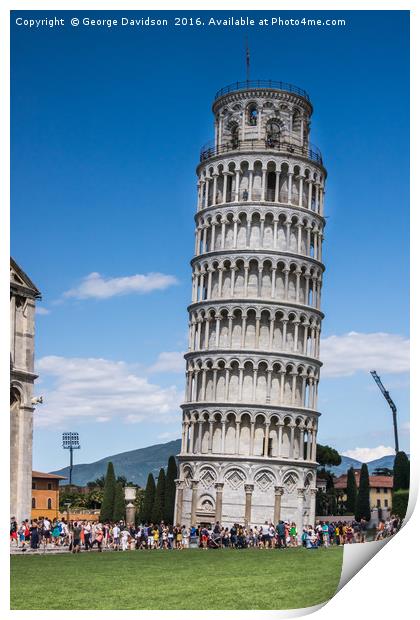 The Leaning Tower Print by George Davidson