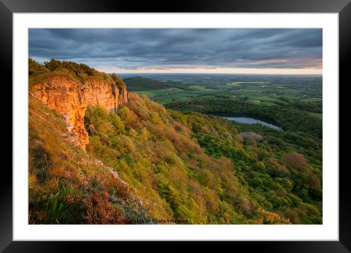 View from Sutton Bank overlooking Lake Goremire Framed Mounted Print by Martin Williams