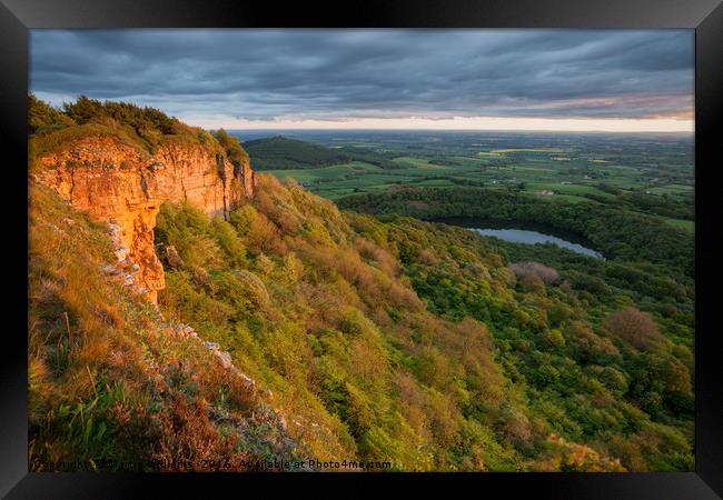 View from Sutton Bank overlooking Lake Goremire Framed Print by Martin Williams
