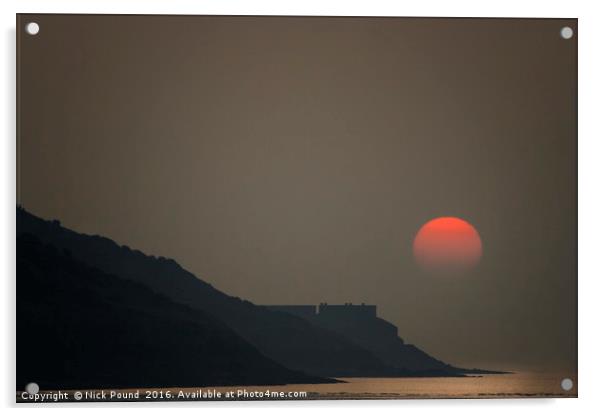 Brean Down Sunset Acrylic by Nick Pound