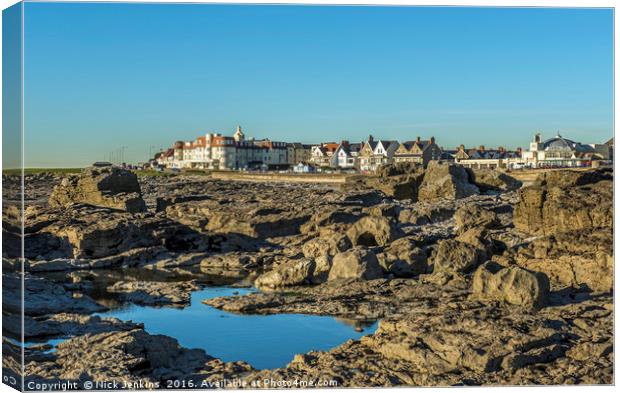 Porthcawl from below the Breakwater south Wales Canvas Print by Nick Jenkins