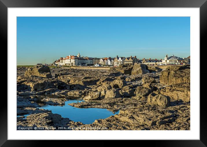 Porthcawl from below the Breakwater south Wales Framed Mounted Print by Nick Jenkins