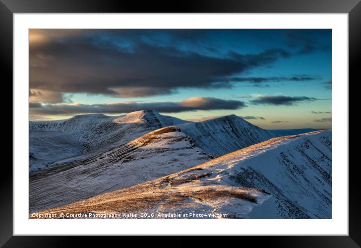 Cribyn winter glow Framed Mounted Print by Creative Photography Wales