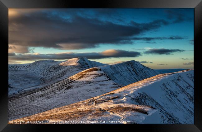 Cribyn winter glow Framed Print by Creative Photography Wales