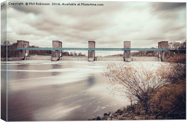 Weir in Duisburg, Germany Canvas Print by Phil Robinson