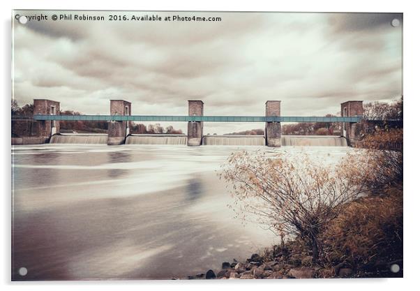Weir in Duisburg, Germany Acrylic by Phil Robinson