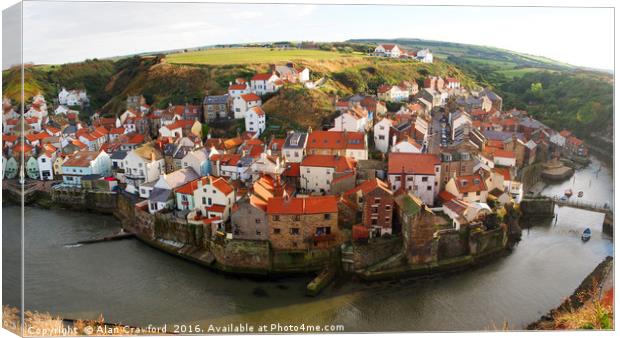 Staithes Fishing Village, North Yorkshire          Canvas Print by Alan Crawford