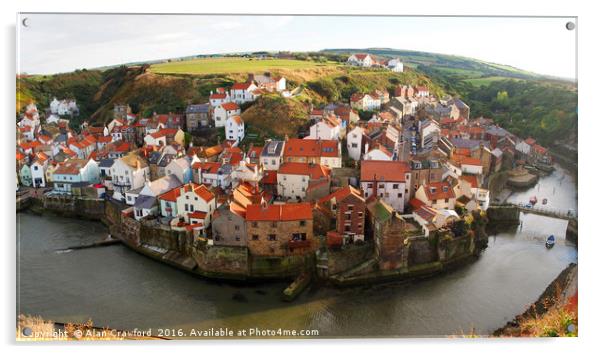 Staithes Fishing Village, North Yorkshire          Acrylic by Alan Crawford