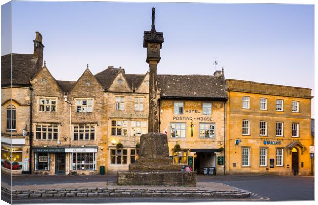 The Square, Stow-on-the-Wold Canvas Print by Daugirdas Racys