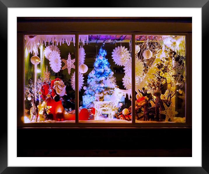 Christmas Shop Framed Mounted Print by Victor Burnside