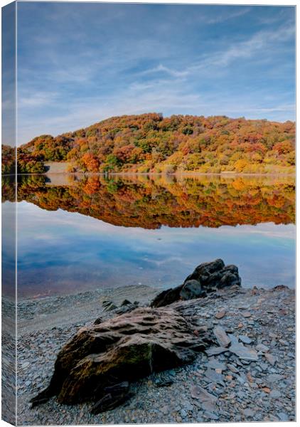 Elan Valley Autumn Reflections, Wales Canvas Print by Jonathan Smith