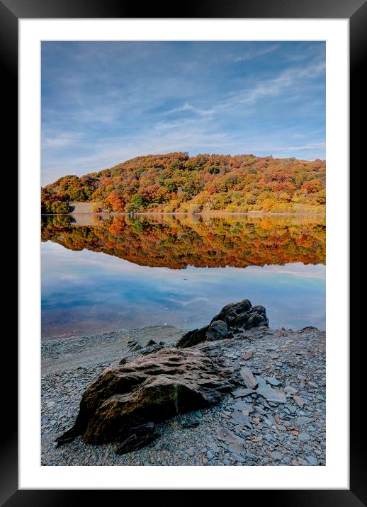 Elan Valley Autumn Reflections, Wales Framed Mounted Print by Jonathan Smith