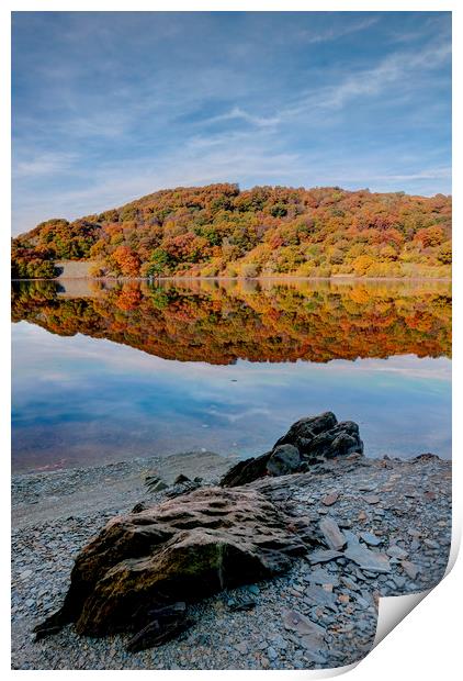 Elan Valley Autumn Reflections, Wales Print by Jonathan Smith