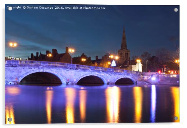 Bedford Town Bridge Acrylic by Graham Custance