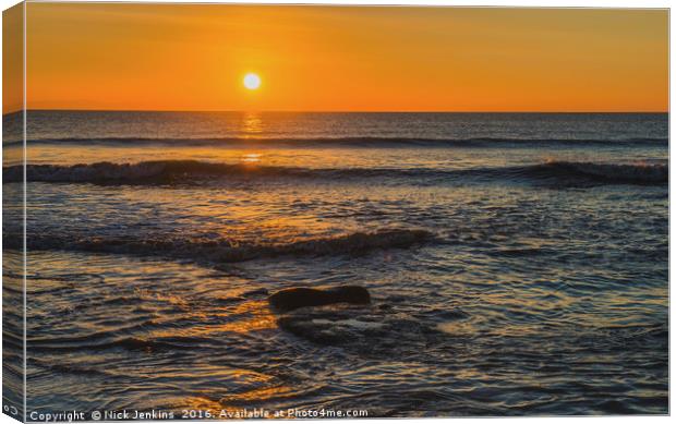 Dunraven Bay Southerndown Sunset Glamorgan Coast Canvas Print by Nick Jenkins