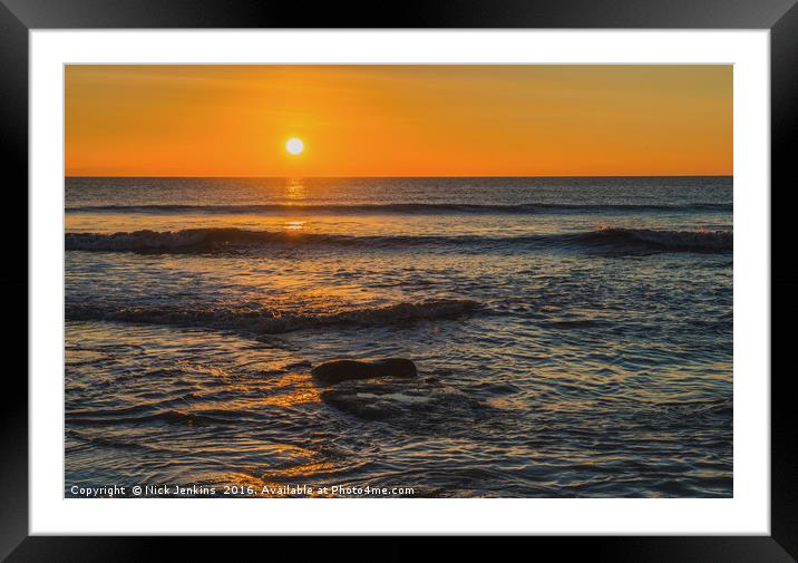 Dunraven Bay Southerndown Sunset Glamorgan Coast Framed Mounted Print by Nick Jenkins